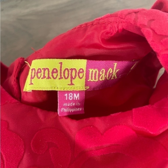 Penelope Mack Red Velvet Flocked Damask Dress - Picture 6 of 7